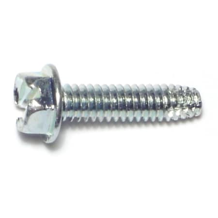 Midwest Fastener Sheet Metal Screw, 1/4" x 1 in, Zinc Plated Steel Flange Hex Head External Hex Drive, 15 PK 38404